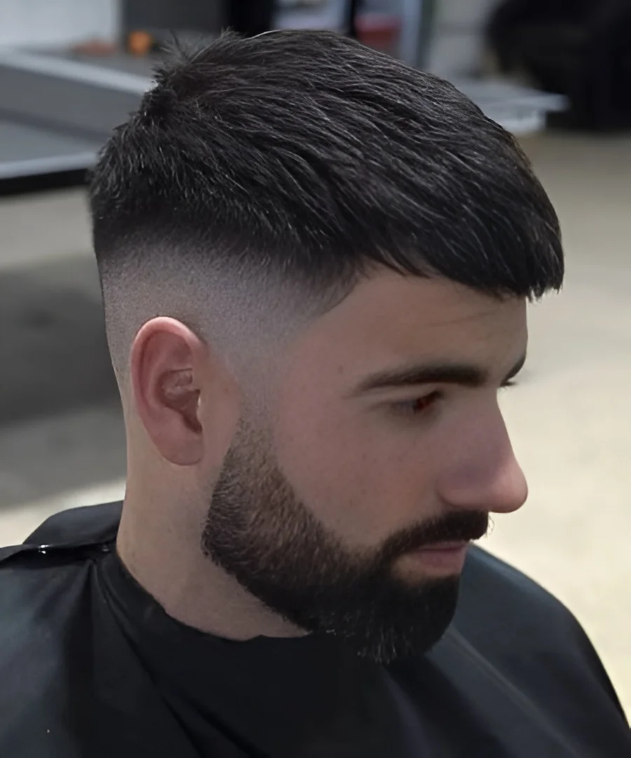 Mid drop fade line up, with beard