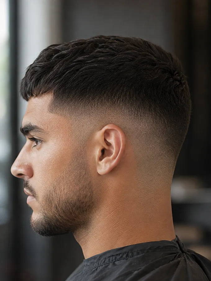 Mid drop fade vs low drop fade, side profile showing where the fade line starts