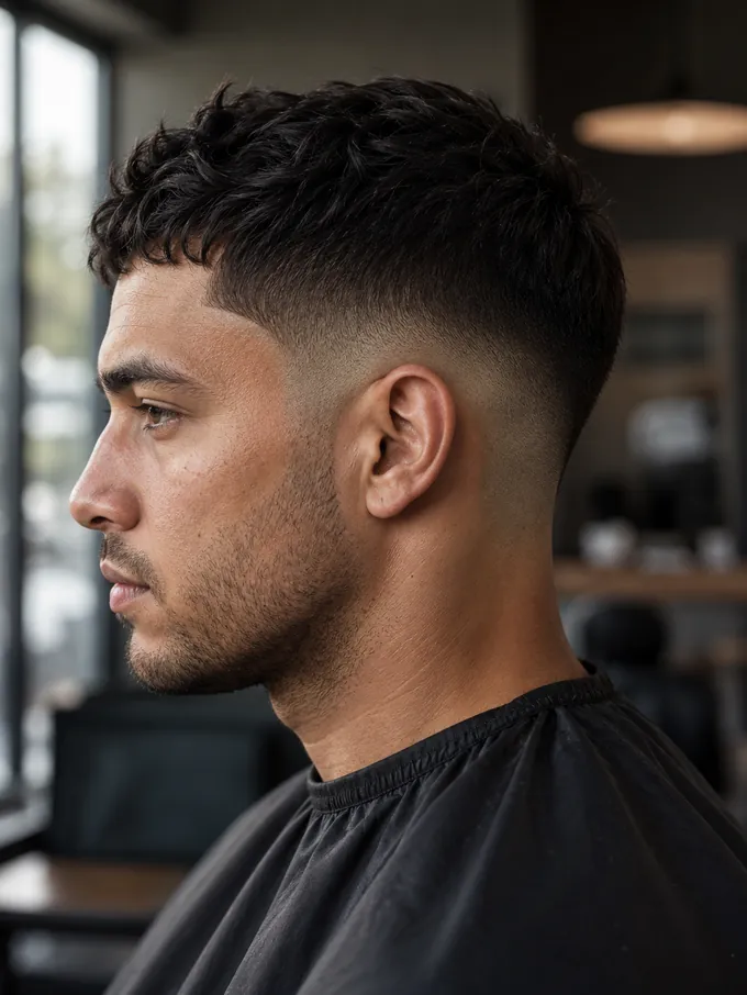 Mid drop fade vs mid fade, side profile showing the curved fade line