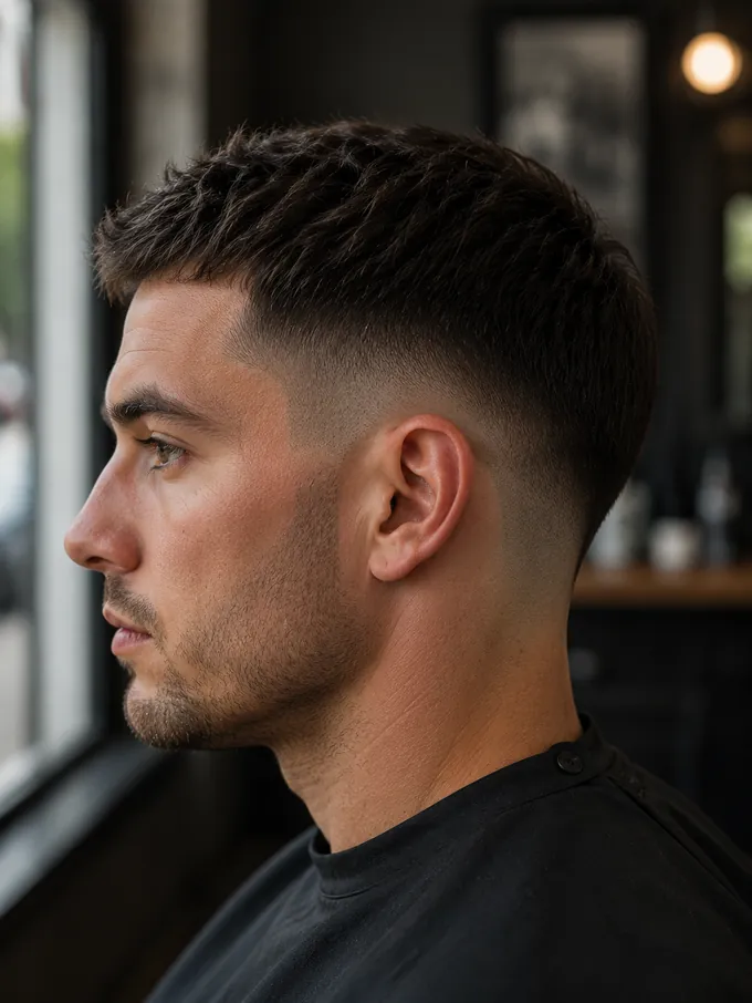 Mid drop fade vs mid taper fade, side profile showing the drop curve