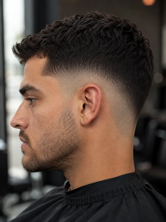 Mid drop fade vs skin fade, side profile showing the drop curve