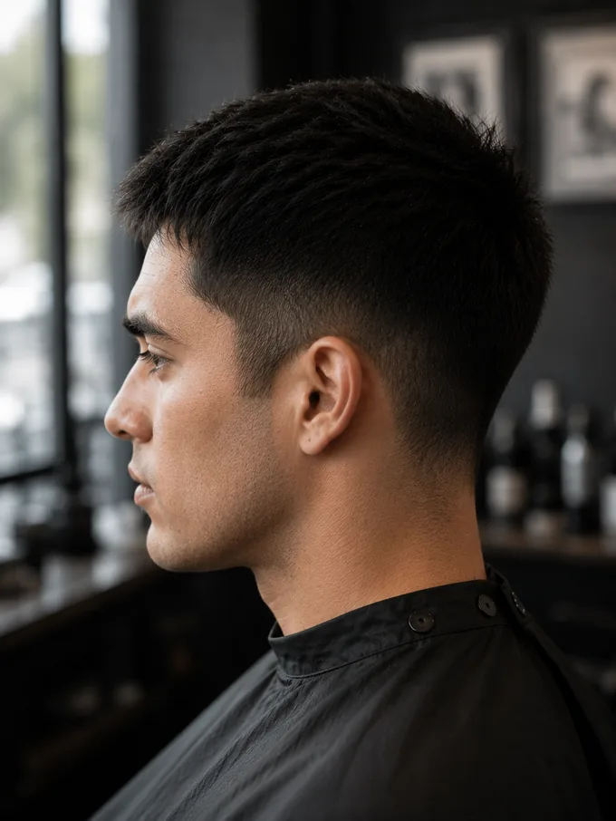 Mid drop fade at three weeks showing a softened drop line and closed contrast