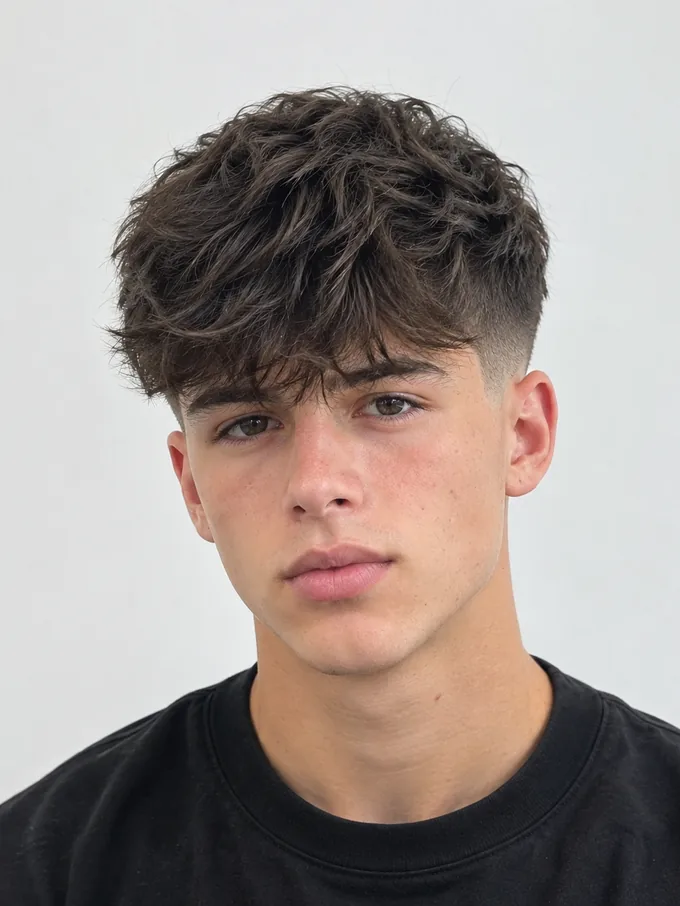 mid drop fade fringe hairstyle
