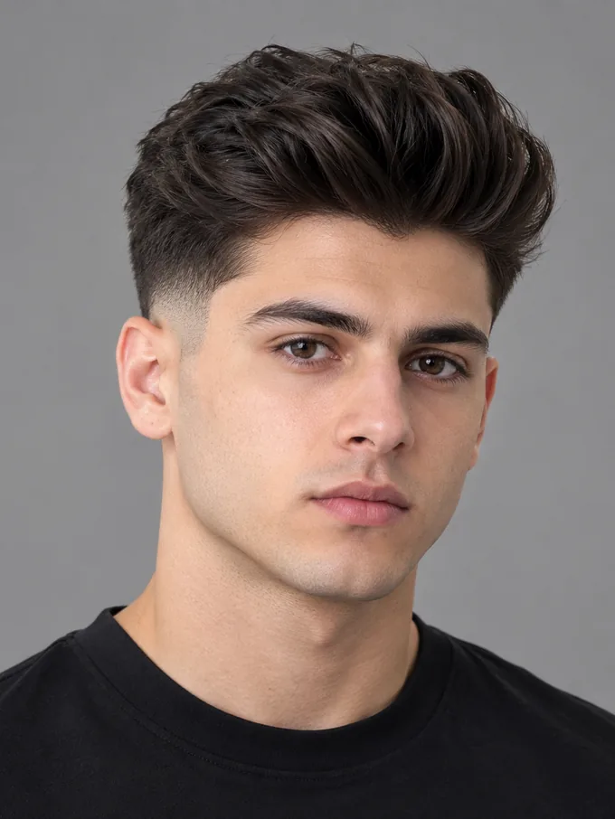 mid drop fade quiff hairstyle